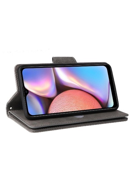 Samsung Galaxy A10S Için Kılıf El Kayışı Fermuar Kapak ile Manyetik Deri (Yurt Dışından)
