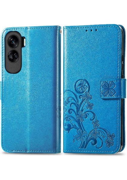 Huawei Onur Için Kılıf 90 Lite Kısa Kayış Dört Yapraklı Yonca Deri Kılıf (Yurt Dışından)