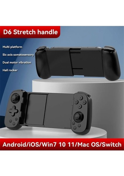 Siyah-D6 Kablosuz Esneme Uzatılabilir Oyun Denetleyicisi Joystick Pad Telefon Android Gamepad Joystick Oyun Aksesuarları Için Uyumlu (Yurt Dışından)