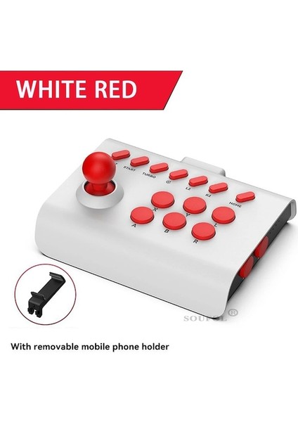 Beyaz Kırmızı-Taşınabilir Joystick 3 Bağlantı Modu Arcade Stick Denetleyici Hassas Hassas Destek Switch/ps4/ps3 Için Turbo Seri Gönderim (Yurt Dışından)