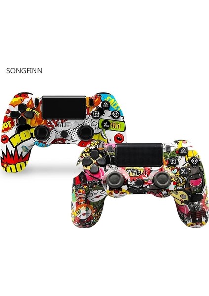 Siyah-Özel Tasarım 14 Renk Bt 3.0 Kablosuz Gamepad Joystick USB 6 Eksen Joy Pad Ps4 Ps3 Oyun Konsolu Için Çift Titreşim Denetleyicisi (Yurt Dışından)