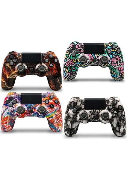 Siyah-Özel Tasarım 14 Renk Bt 3.0 Kablosuz Gamepad Joystick USB 6 Eksen Joy Pad Ps4 Ps3 Oyun Konsolu Için Çift Titreşim Denetleyicisi (Yurt Dışından)