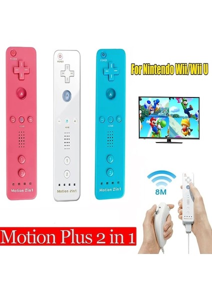 Sol Sağ Mavi Set-2in1 Sol/sağ Kablosuz Denetleyici Nintendo Wii/wii U Video Oyunu Gamepad Motion Plus Cmos Sensörü Motor Kolu Aksesuarları (Yurt Dışından) modelleri