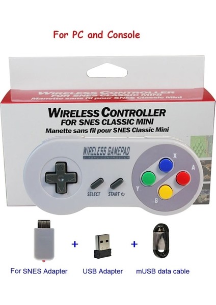 1 Pcs-Renkli 2 Alıcı Kablosuz 2.4g Oyun Denetleyicisi Joypad Joystick Denetleyicisi Için Snes Için Klasik Mını Pc Windows Için Anahtar (Yurt Dışından)
