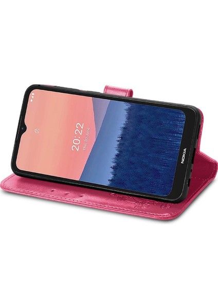 Nokia C21 Kılıf Için Kılıf Zarif Iş Dört Yapraklı Yonca Flip (Yurt Dışından) modelleri