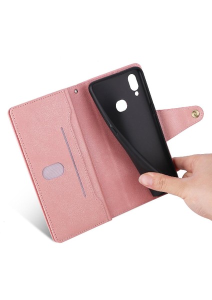 Samsung Galaxy A10S Için Kılıf El Kayışı Fermuar Kapak ile Manyetik Deri (Yurt Dışından)