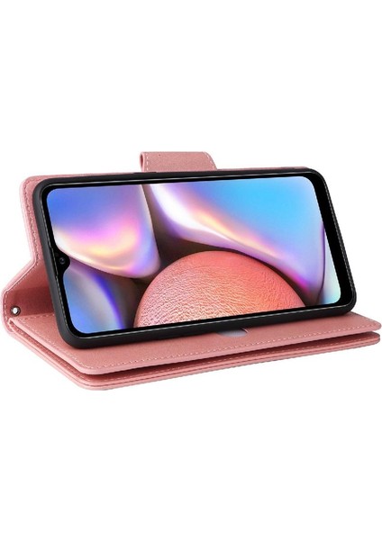 Samsung Galaxy A10S Için Kılıf El Kayışı Fermuar Kapak ile Manyetik Deri (Yurt Dışından)
