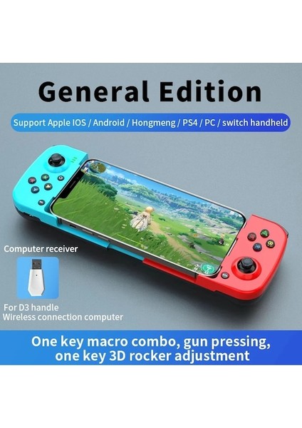 Grafit Gri-Typec Teleskopik Cep Telefonu Gamepad Bluetooth Uyumlu 5.0 Kablosuz Oyun Denetleyicisi Pubg Android Ios Için Nsswitch Forps4 (Yurt Dışından)
