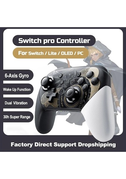 Nintendo Switch Pro Denetleyicisi Için Gümüş-Kablosuz Bluetooth Gamepad Pc ve Anahtar OLED Lite Oyun Konsolu Için Sınırlı Tema Joystick (Yurt Dışından)