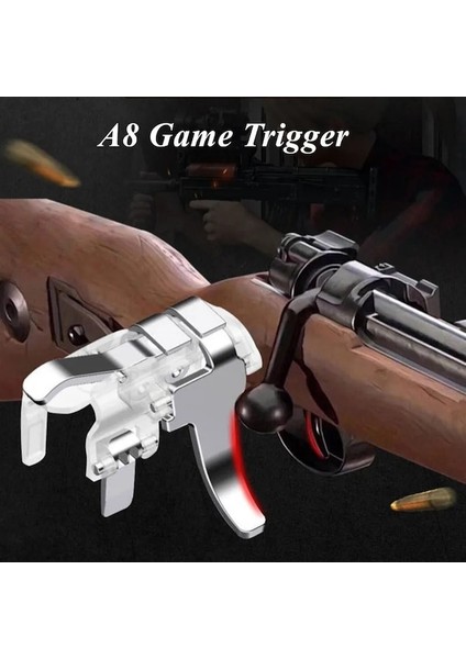 A8-Silver-A8 Cep Telefonu Oyun Aksesuarları Pubg Oyun Denetleyicisi Gamepad Joystick Tetik Amaç Çekim Anahtar Düğmesi Iphone Uyumlu Android Için (Yurt Dışından) fırsatları