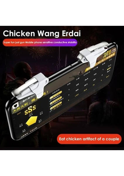 K03-CEP Telefonu Pubg Joystick Için Abs Alaşım Oyun Denetleyicisi Kolu Amaç Çekim L1R1 Iphone Uyumlu Android Oyun Tetikleyicileri Için Anahtar Düğmesi (Yurt Dışından)