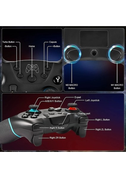 Gösterildiği Gibi-Uyumlu Nintendo Switch Controller Kablosuz Bluetooth Gamepad'ler Nintendo Switch Pro OLED Konsol Kontrol Joystick Uyandırma (Yurt Dışından)