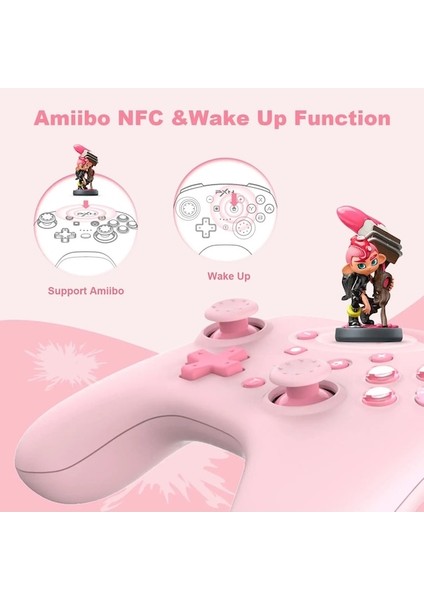 Pink-Pxn 9607X Bluetooth Oyun Denetleyicisi Kablosuz Gamepad Nintendo Anahtarı/ıos 16+/pc Windows 7/8/10/11 Çift Titreşim Joystick (Yurt Dışından)