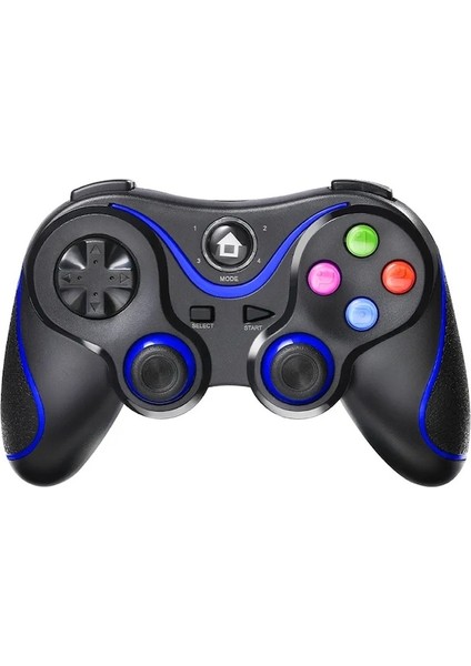 Siyah Mavi-V8 Kablosuz Bluetooth Uyumlu Gamepad Denetleyici Joystick Ps3 Pc Cep Telefonu Için Destek Braketi Ile Pubg 2.4 Ghz (Yurt Dışından)
