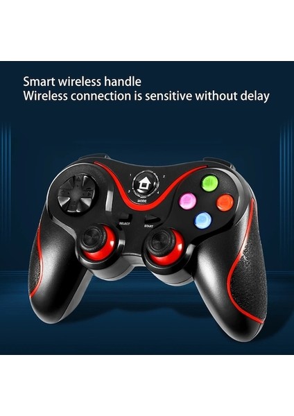 Siyah Mavi-V8 Kablosuz Bluetooth Uyumlu Gamepad Denetleyici Joystick Ps3 Pc Cep Telefonu Için Destek Braketi Ile Pubg 2.4 Ghz (Yurt Dışından)