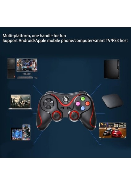 Siyah Mavi-V8 Kablosuz Bluetooth Uyumlu Gamepad Denetleyici Joystick Ps3 Pc Cep Telefonu Için Destek Braketi Ile Pubg 2.4 Ghz (Yurt Dışından)