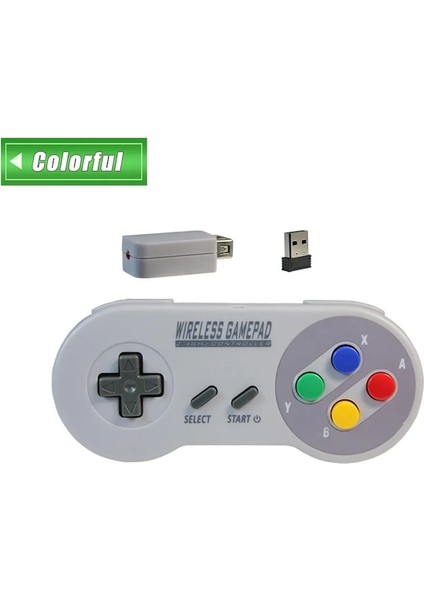 Renkli Dropshipping Süper Nintendo Nes ve Snes Klasik Mini Kablosuz Konsol Denetleyici Joystick Için 2.4 Ghz Kablosuz Gamepad Denetleyicisi (Yurt Dışından)