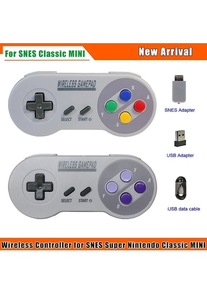 Renkli Dropshipping Süper Nintendo Nes ve Snes Klasik Mini Kablosuz Konsol Denetleyici Joystick Için 2.4 Ghz Kablosuz Gamepad Denetleyicisi (Yurt Dışından) fiyatları