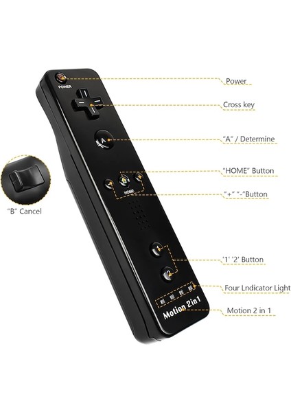 W Uzaktan Hareket Yok-Nintendo Wii Denetleyicisi Için Dahili Motion Plus Uzaktan Kumanda Wii Remote Nunchuck Wii Motion Plus Denetleyici Kablosuz Gamepad Kontrolü (Yurt Dışından)