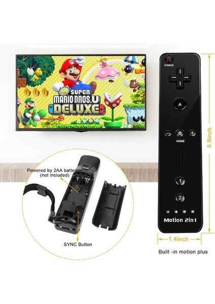 W Uzaktan Hareket Yok-Nintendo Wii Denetleyicisi Için Dahili Motion Plus Uzaktan Kumanda Wii Remote Nunchuck Wii Motion Plus Denetleyici Kablosuz Gamepad Kontrolü (Yurt Dışından)
