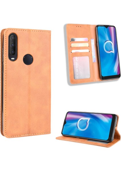 Alcatel 1s 2020/1V 2020 Pu Deri Manyetik Kapatma Cüzdan (Yurt Dışından) modelleri