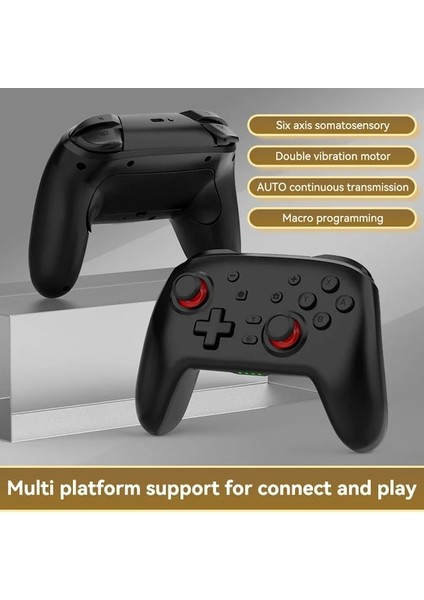 Siyah-Kablosuz Oyun Kolu Ns Anahtarı OLED Pro Gamepad Denetleyicisi Tek Tıklamayla Uyandırma Bluetooth Uyumlu Joystick Ps4 Pc Ios Için (Yurt Dışından)
