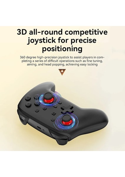 Siyah-Kablosuz Oyun Kolu Ns Anahtarı OLED Pro Gamepad Denetleyicisi Tek Tıklamayla Uyandırma Bluetooth Uyumlu Joystick Ps4 Pc Ios Için (Yurt Dışından)