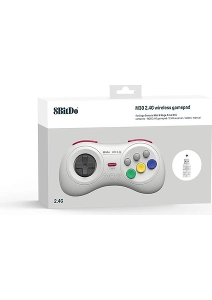 SILVER-M30 Md Mini Sürüm 2.4g Kablosuz Saplı Anahtar Sega Sega Oyunu (Yurt Dışından)