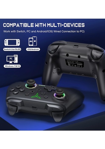 X110 Kontrolör-Rgb Kablosuz Denetleyici Bluetooth Nintendo Anahtarı Pro Pc Joystick Gamepad Profesyonel Gecikmesiz Gamepad (Yurt Dışından)