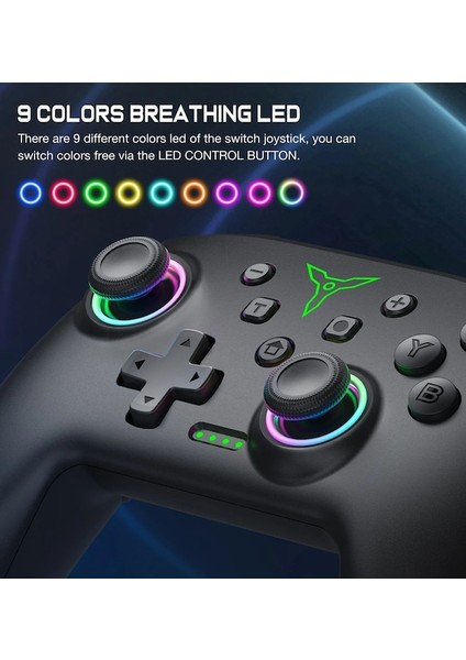 X110 Kontrolör-Rgb Kablosuz Denetleyici Bluetooth Nintendo Anahtarı Pro Pc Joystick Gamepad Profesyonel Gecikmesiz Gamepad (Yurt Dışından)