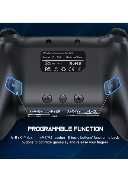 X110 Kontrolör-Rgb Kablosuz Denetleyici Bluetooth Nintendo Anahtarı Pro Pc Joystick Gamepad Profesyonel Gecikmesiz Gamepad (Yurt Dışından)