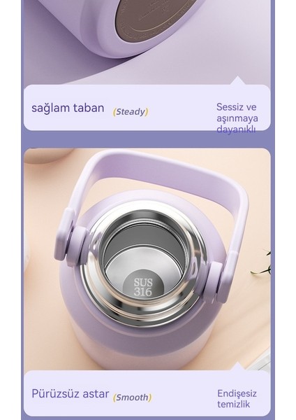 Hyt-Dış Mekan Termos Su Isıtıcısı 316 Paslanmaz Çelik Bardak Dış Mekan Büyük Kapasiteli 1500 ml - Pembe (Yurt Dışından)