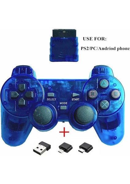 Koyu Gri-2.4g Kablosuz Denetleyici Ps2 Gamepad Için Ps2 Kablosuz Joystick Ps2 Pc Android Telefon Oyun Denetleyicisi (Yurt Dışından)