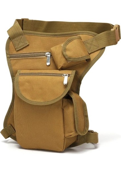 Haki-Açık Su Geçirmez Taşınabilir Kamp Çantası Dayanıklı Kamuflaj Taktik Bacak Çantası Dağcılık Sürme Çok Fonksiyonlu Bel Çantası (Yurt Dışından)