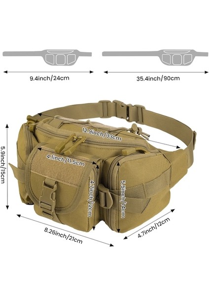 Haki-Taktik Bel Çantası Askeri Fan Çantası Spor Açık Büyük Kapasiteli Su Geçirmez Sürme Seyahat Koşu Çok Fonksiyonlu Göğüs Çantası (Yurt Dışından) modelleri