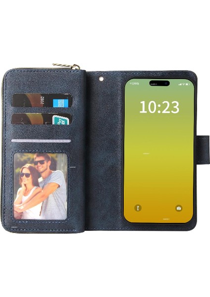 Iphone 15 Için Kılıf Kart Tutucu Fermuar Cep Cüzdan Kılıf 9 Kart Yuvaları ile (Yurt Dışından) modelleri
