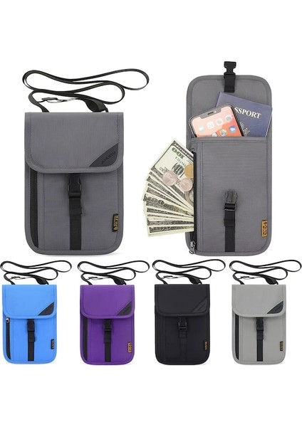 Grafit Gri Su Geçirmez Seyahat Pasaport Tutucu Bel Çantası Belge Saklama Çantası Naylon Taşınabilir Rfıd Kımlık Kredi Kartı Organizatör Boyun Kılıfı (Yurt Dışından) fiyatları