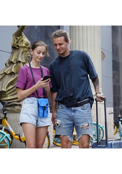 Grafit Gri Su Geçirmez Seyahat Pasaport Tutucu Bel Çantası Belge Saklama Çantası Naylon Taşınabilir Rfıd Kımlık Kredi Kartı Organizatör Boyun Kılıfı (Yurt Dışından) indirimleri