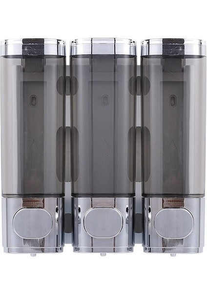 Gümüş Üçlü Kafa-Sıvı Sabunluk Duş Duvara Monte Tek/çift/üçlü 300ML Duş Sabunluk No Matkap Banyo Aksesuarları (Yurt Dışından)