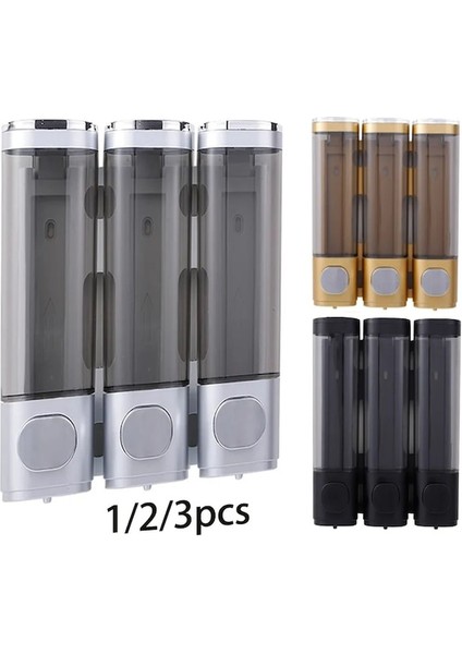 Gümüş Üçlü Kafa-Sıvı Sabunluk Duş Duvara Monte Tek/çift/üçlü 300ML Duş Sabunluk No Matkap Banyo Aksesuarları (Yurt Dışından) fiyatları