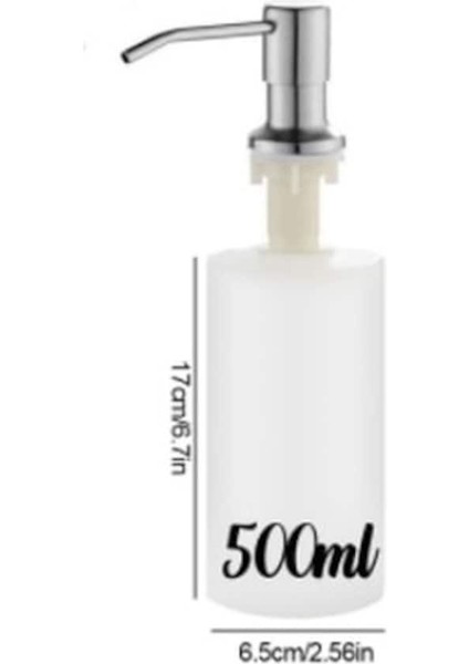 500 ml GÜMÜŞ-300/500 ml Mutfak Lavabo Sabunluk Paslanmaz Çelik Sıvı Sabun Şişesi Uzatma Tüpü Seti Losyon Deterjan Dispenseri Accesso (Yurt Dışından)