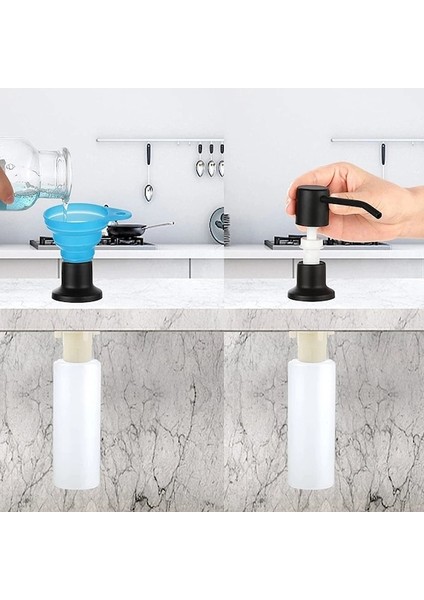 500 ml GÜMÜŞ-300/500 ml Mutfak Lavabo Sabunluk Paslanmaz Çelik Sıvı Sabun Şişesi Uzatma Tüpü Seti Losyon Deterjan Dispenseri Accesso (Yurt Dışından) indirimleri