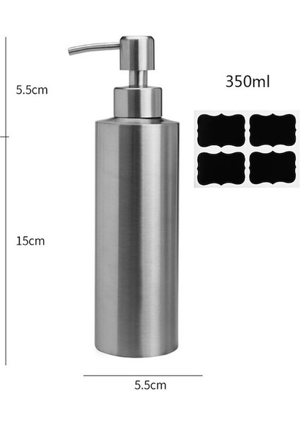 350ML-SIVI Sabunluk Şişe Jel Şişe Büyük Kapasiteli 304 Paslanmaz Sabunluk, Mutfak ve Banyo Için 250ML350ML550ML (Yurt Dışından)