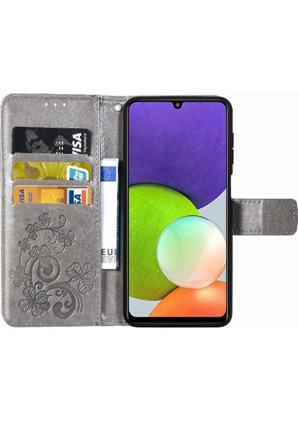 Samsung Galaxy A22 4g Dört Yapraklı Yonca Deri Kılıf Kısa Kayış (Yurt Dışından) fiyatları