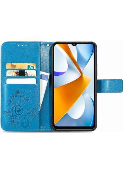Xiaomi Poco C40 Flip Kapak Kılıf Için Dört Yapraklı Yonca Iş (Yurt Dışından)