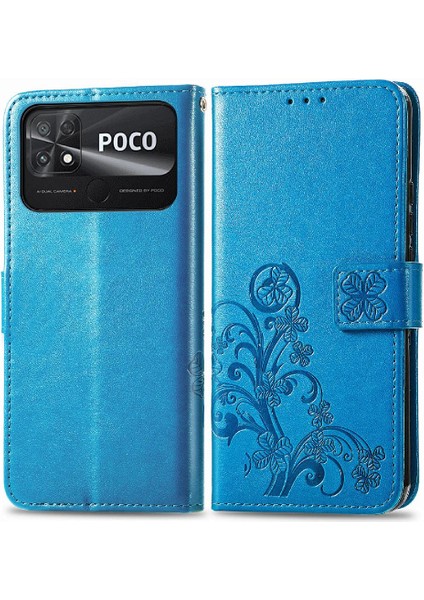 Xiaomi Poco C40 Flip Kapak Kılıf Için Dört Yapraklı Yonca Iş (Yurt Dışından)