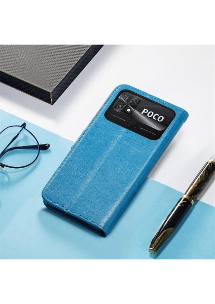 Xiaomi Poco C40 Flip Kapak Kılıf Için Dört Yapraklı Yonca Iş (Yurt Dışından)