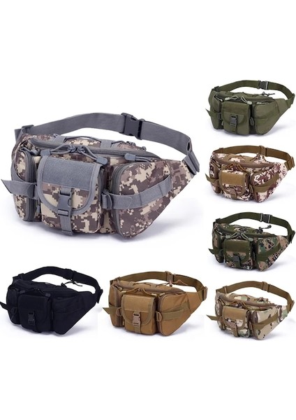 Siyah Taktik Bel Çantası Balıkçılık Çantası Açık Yürüyüş Büyük Kapasiteli Su Geçirmez Yardımcı Çanta Sürme Cepler Avcılık Tırmanma Çantası (Yurt Dışından) fiyatları