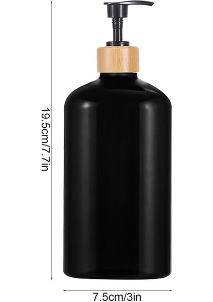 Bottle-C-Matte Boş Şampuan Şişesi Bambu Pompa Şampuan Dispenseri Şişe Vücut Yıkama Losyonu El Sabunu Dağıtma Şişesi Banyo Sabunluk (Yurt Dışından)
