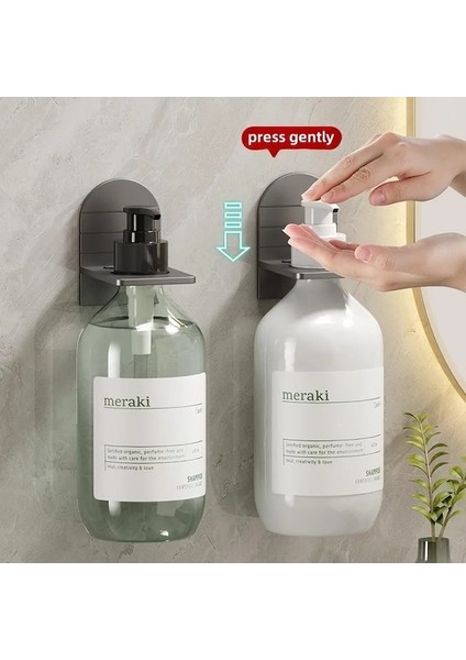Black-1pc-No-Punch Duvar Dikey Depolama Asılı Raf Duş Jeli El Temizleyici Tutucu Mutfak Duvara Monte Deterjan Asılı Raf (Yurt Dışından)